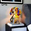 Puppy Desk Lamp Vintage Corgi And Pug Lamp Resin Animal Bedside Table Night Light Dog Themed LED Desk Light for Bedroom Living Room Office