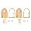 2 Sets 1:12 Dollhouse Garden Country Door Wooden Window Miniature Cottage Door Decoration