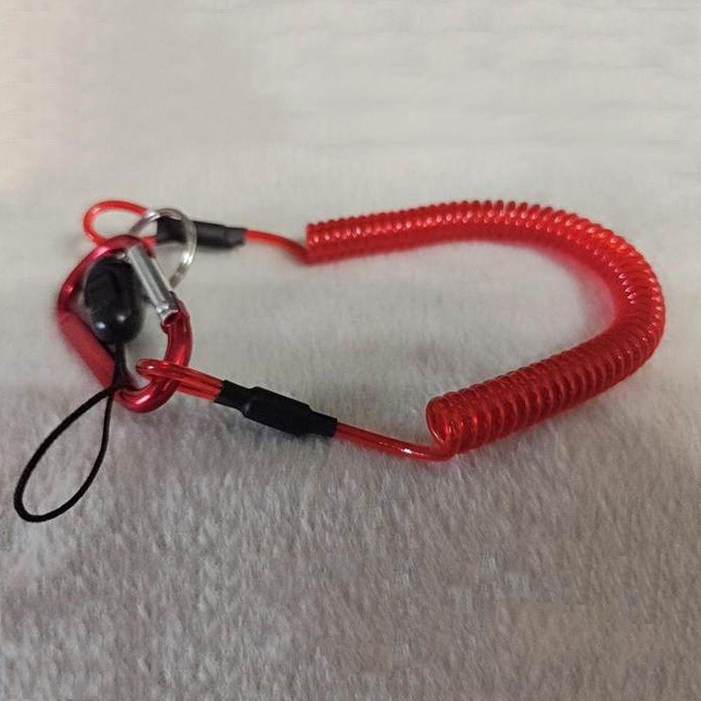 Carabiner Outdoor Key Cord Safety Rope Spring Elastic Rope Spiral Coiled Lanyard Fishing Lanyards