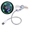 Гибкая настольная лампа-часы-вентилятор, регулируемый USB-вентилятор-часы, прочный светодиодный вентилятор-часы для ПК и ноутбука