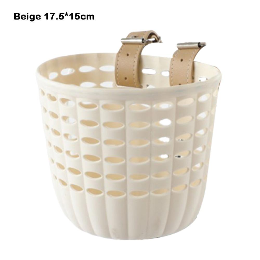 Retro Woven Front Handle Carrier Plastic Children's Bicycle Scooter Basket Front Riding Basket