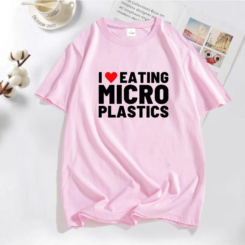 I Love Microplastics T-Shirts Men Funny Mmicroplastic Humor Letter Print Tee Tops Summer Cotton Casual T Shirt Male Clothes Tops
