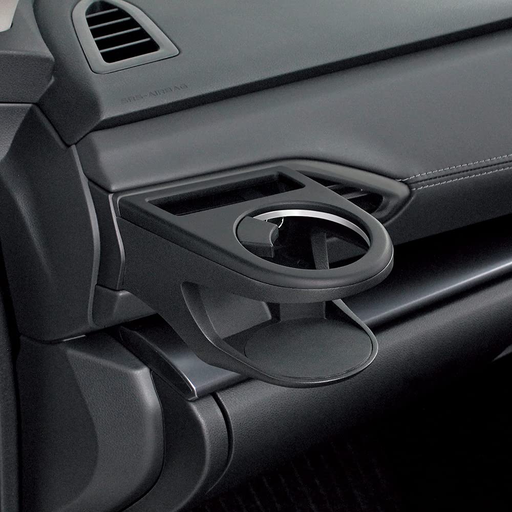 Tsuchiya Yac Product for Subaru VN Series Levorg Air Conditioner Drink Holder for Passenger Seat Vehicle-specific Black/Silver SY-SB9