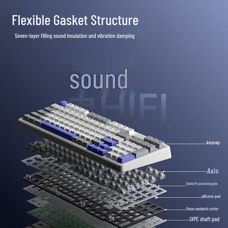 Rapoo V700DIY-98 Upgraded Triple Mode Wireless Mechanical Keyboard