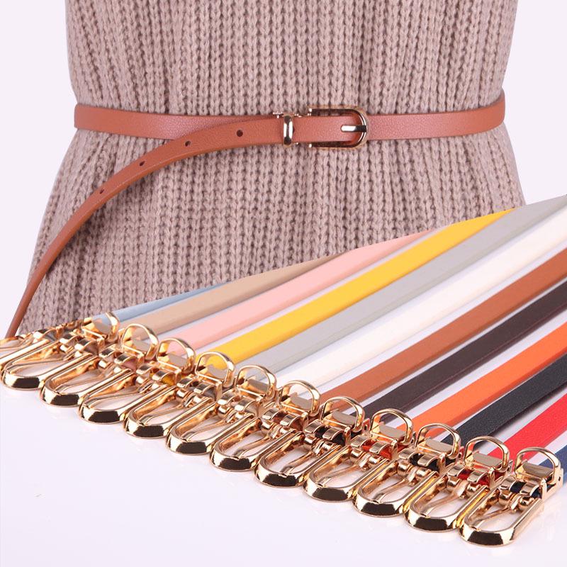 New Multi-Color Decorative Dress with Versatile Pin Buckle PU Belt