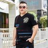 Мужская летняя новая футболка больших размеров с короткими рукавами Fat Man Oversized, свободная рубашка с половиной рукавов из ледяного шелка