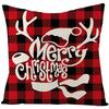 Pillow Christmas Pillow Cover Red and Black Plaid Sofa Cushion Cover Car Backrest Lumbar Support Nordic