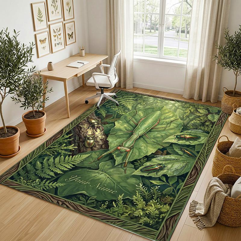 Mandala Theme Soft Crystal Velvet Rug Custom Name & Text Print Non Slip Floor Rug for Bedroom Living Room