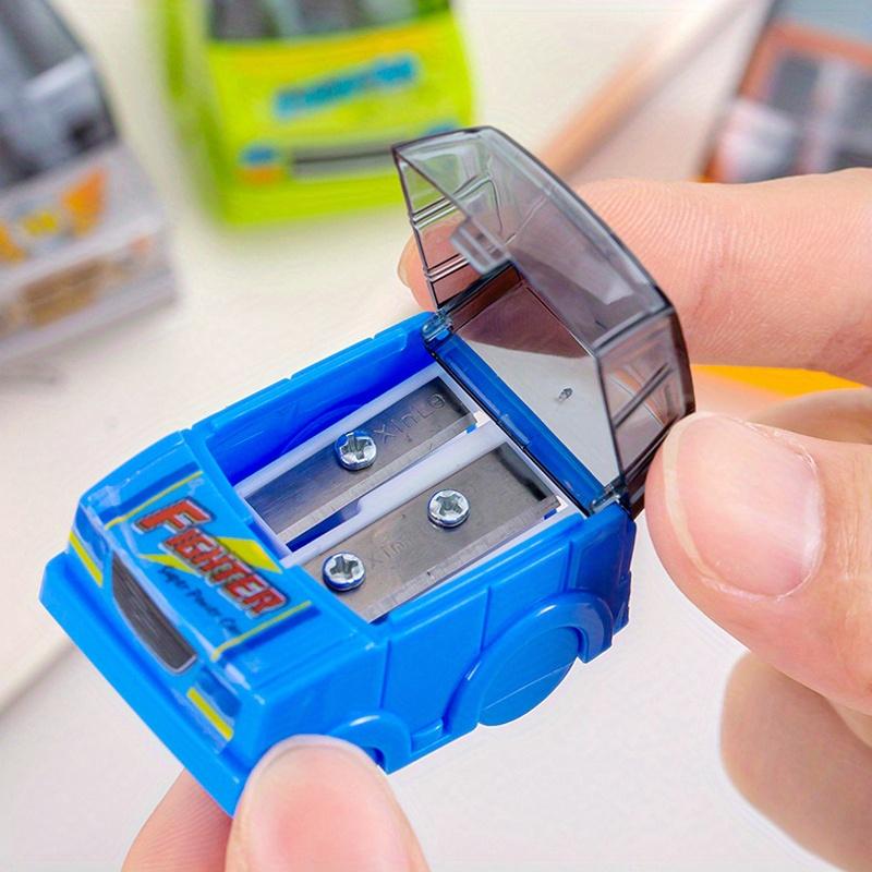 6-Piece Set of Randomly Colored Car-Shaped Pencil Sharpeners, Essential for Study and Office Use, Creative and Fun Designs, Gr