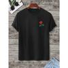Rose Print T-Shirt for  Men's Casual Crew Neck Short-Sleeve  Fashion Summer T-Shirts Tops, Regular and Oversize Tees