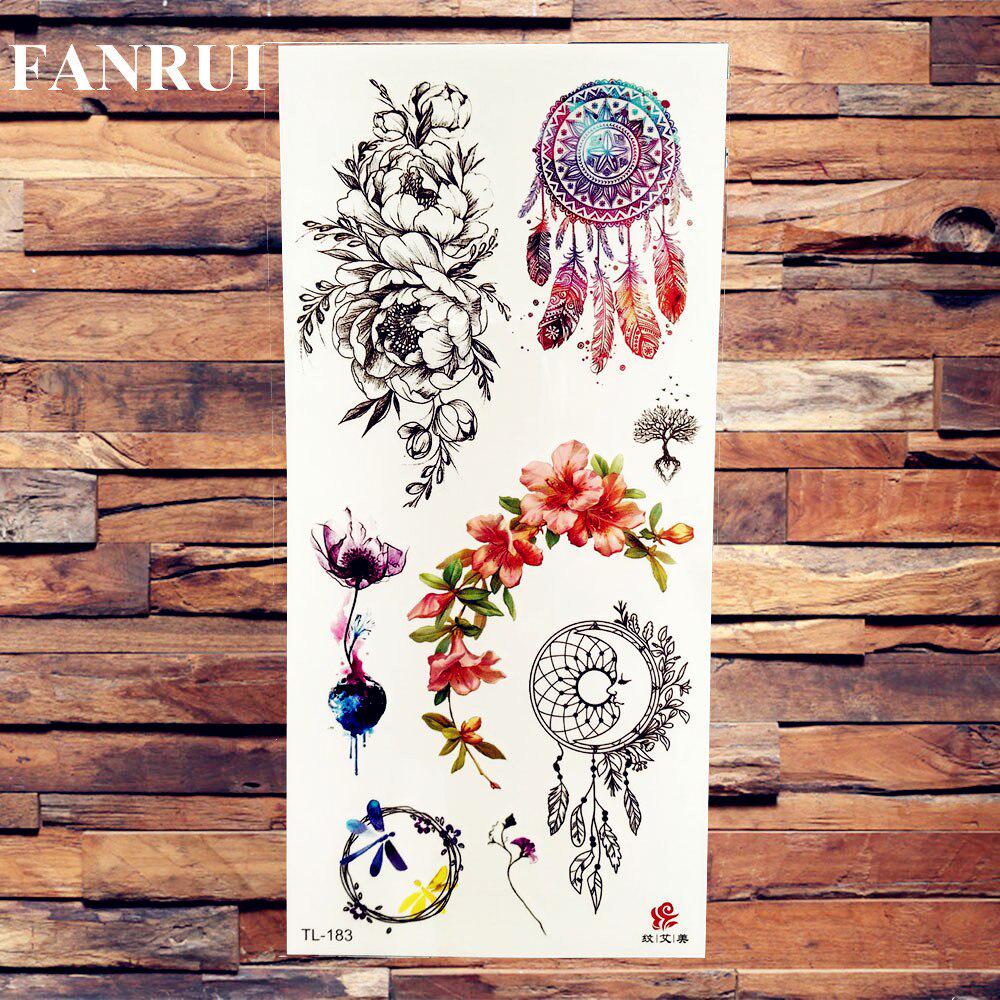3D Scorpion Temporary Tattoos Realistic Fake Dreamcatcher Wolf Fox Owl Tatoos Sticker For Women Men