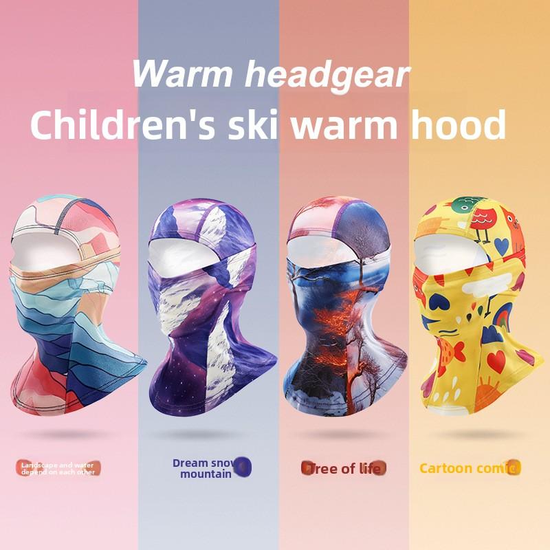 Winter Children's Ski Mask Hood Face Protection Warm Windproof Breathable Outdoor Neck Protection Ski Equipment Men's and Women's