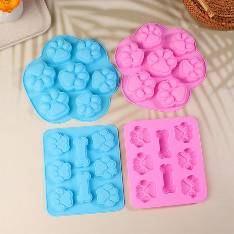 Силиконовые формы для косточек щенков, кошачьих лап, шоколадных форм для печенья, для выпечки, антипригарные формы для лакомств для собак, подходящие для микроволновой печи
