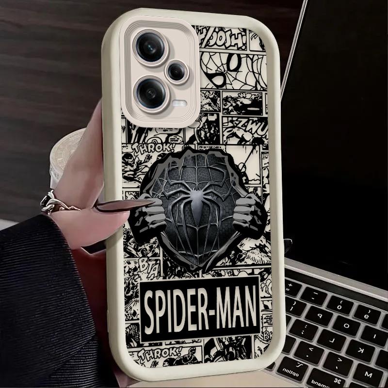 Чехол Marvel Comics Black Spider Man для Xiaomi Redmi Note 13 14 12 11 Pro Plus 5G 14S 12S 11S 10S 10 9 Redmi 14C 13C 12C 12 4G