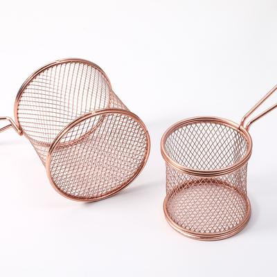 1 шт. Фритюрница из углеродистой стали, Многофункциональная мини-корзина для жарки картофеля фри, Креативная круглая корзина для жарки с отделением для масла