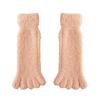 Yousheng 1 Pair Women Coral Fleece Toe Socks Autumn Winter Fuzzy Thick Warm Thermal Mid-calf Socks Soft Fluffy Home Sleeping Slipper Floor Socks