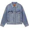Levis Loose Casual Comfortable Simple Lapel Long Sleeve Denim Jacket Women Jackets Light-Blue A1743-0144