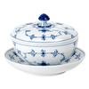 Imported Royal Copenhagen Blue Fluted Plain Bowl 380ml Saucer 1064774 [Regular Product] (with Lid) &