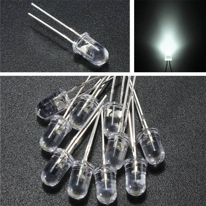 3mm & 5mm Multicolor LED Diode Pack: Red, Green, Yellow, Blue, White - Straight Plug Lamp Beads Components.