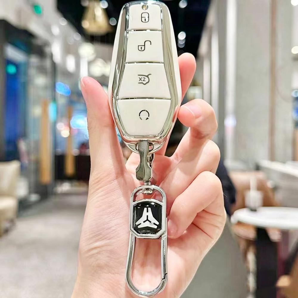 Держатель брелока из ТПУ для BYD Song Plus Atto 3 Han EV Tang DM Qin Seal Dolphin Чехол-оболочка для автомобильного ключа Брелок Аксессуары