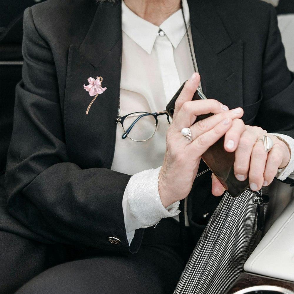 Zinc Zinc Alloy Shiny Flower Brooch Three-dimensional Fashion Jewelry Cute Oil Dripping Brooch Birthday Gift