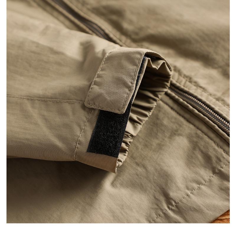 2024 Быстросохнущая мужская куртка, пальто, ветровка, спортивная, для активного отдыха, весна и осень, свободная, повседневная, ветрозащитная, однотонная, хардшелл-куртка