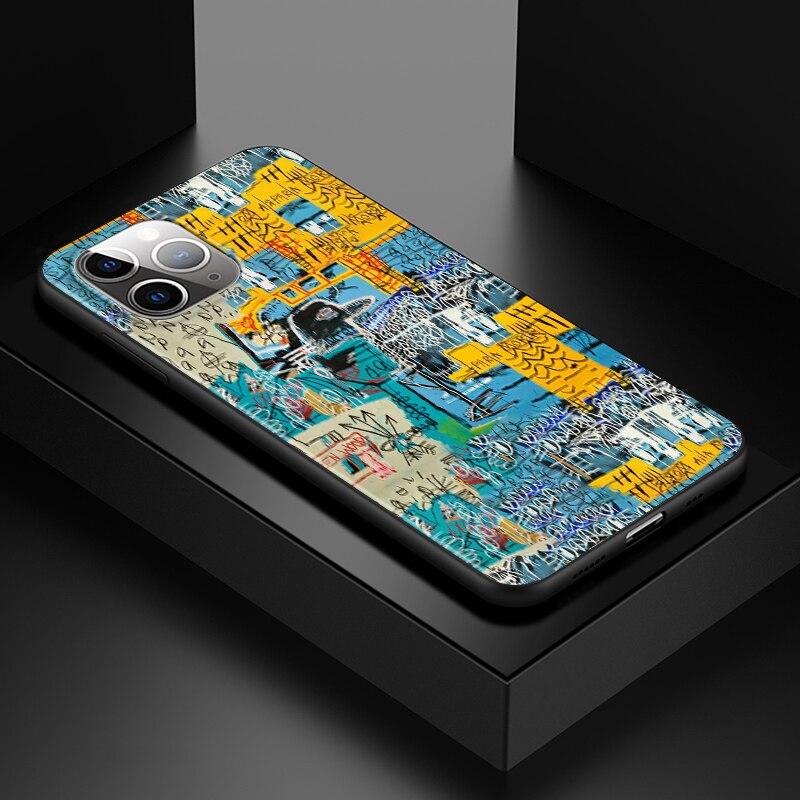 Мягкий черный чехол для телефона Jean Michel Basquiat Art Graffiti для Apple iPhone 13 12 11 SE XS XR X 7 8 6 5 S mini Plus Pro MAX 2020