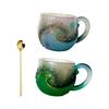 Beach Mug Sea Resin Wave Cup Wave Glass Unique Textured Beach Lovers Themed Mug Sea Theme Water Tea Cup Coffee Glass Mug