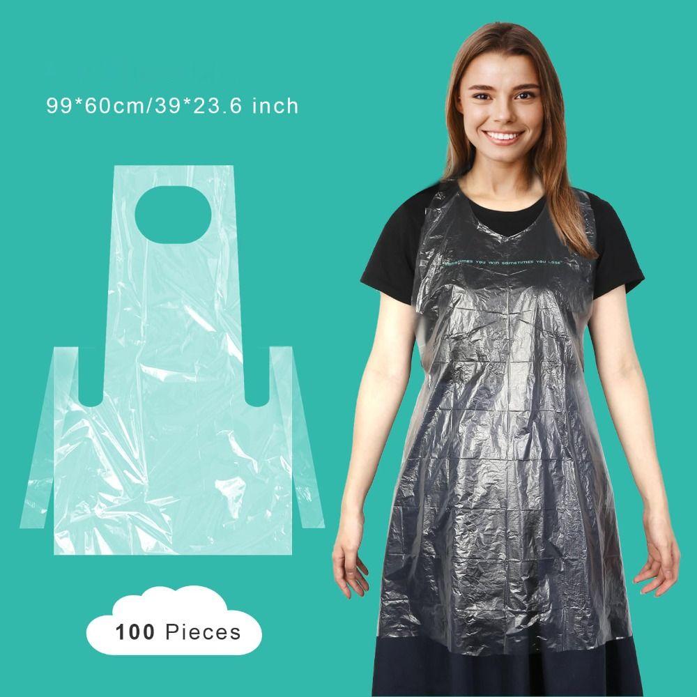 100 шт. прозрачный антизагрязняющий фартук уборка кухни фартуки для готовки новый одноразовый фартук для взрослых