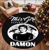 Damon Salvatore Pattern Round Rug, Indoor/Outdoor Mat, for Picnic, Gameroom, Bedroom, Office, Living Room, Home Decor Carpet, Birthday Gift
