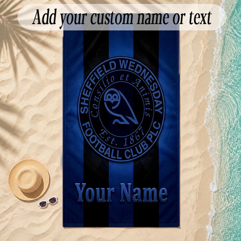 Beach TowelSheffield Wednesday FC Custom Name Text Personalized Soft Towel for Beach Pool Indoor Home Decor Gift