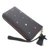 Women's Fashion Heart Long Leather Wristlet WalletLarge Capacity Multi Card Wallet Zipper Clutch Purse