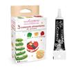 3 Powder Food Colorings Green, Red and Gold + Black Icing Pen