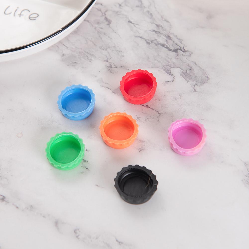 6PCS Silicone Bottle Cap Color Round Soft Glue Plug Keeps Fresh Vacuum Sealing Champagne Bottle Creative Kitchen Tool