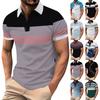 Men's Golf Shirt Casual Sports V Neck Ribbed Collar Short Sleeve Fashion Casual Solid Color Plain Spring & Summer Regular Fit