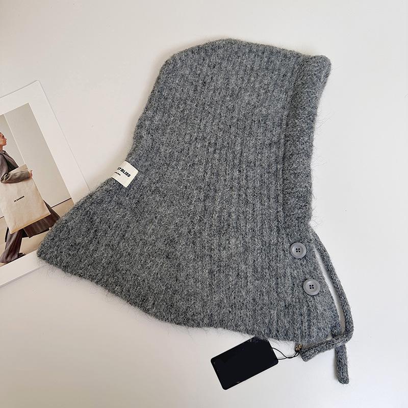 Женский зимний шарф с капюшоном и защитой для ушей - Эластичный с регулируемым капюшоном на шнурке, Легкая теплая зимняя шапка и манишка