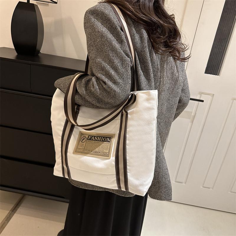 Оптовая продажа Модная универсальная большая холщовая сумка-тоут на зиму для женщин