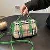 This Year's Popular Fashion Korean Version of the Versatile Ins Plaid Handbag 2025 Summer New Niche Design Small Square Bag