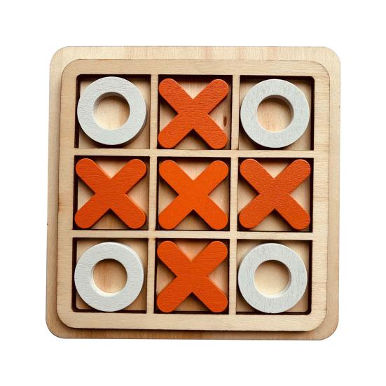 1 Set Tic-Tac-Toe Competitive-skill Decision-making Skill Brain-development Wood Logical Thinking Ability OX Chess Game Children Supply