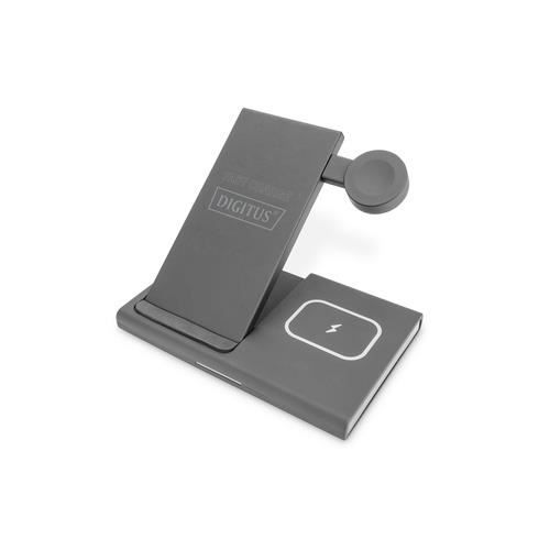Зарядная станция 3-в-1 - DIGITUS - Беспроводное зарядное устройство - Совместимо с iPhone, iWatch, AirPods - Складная