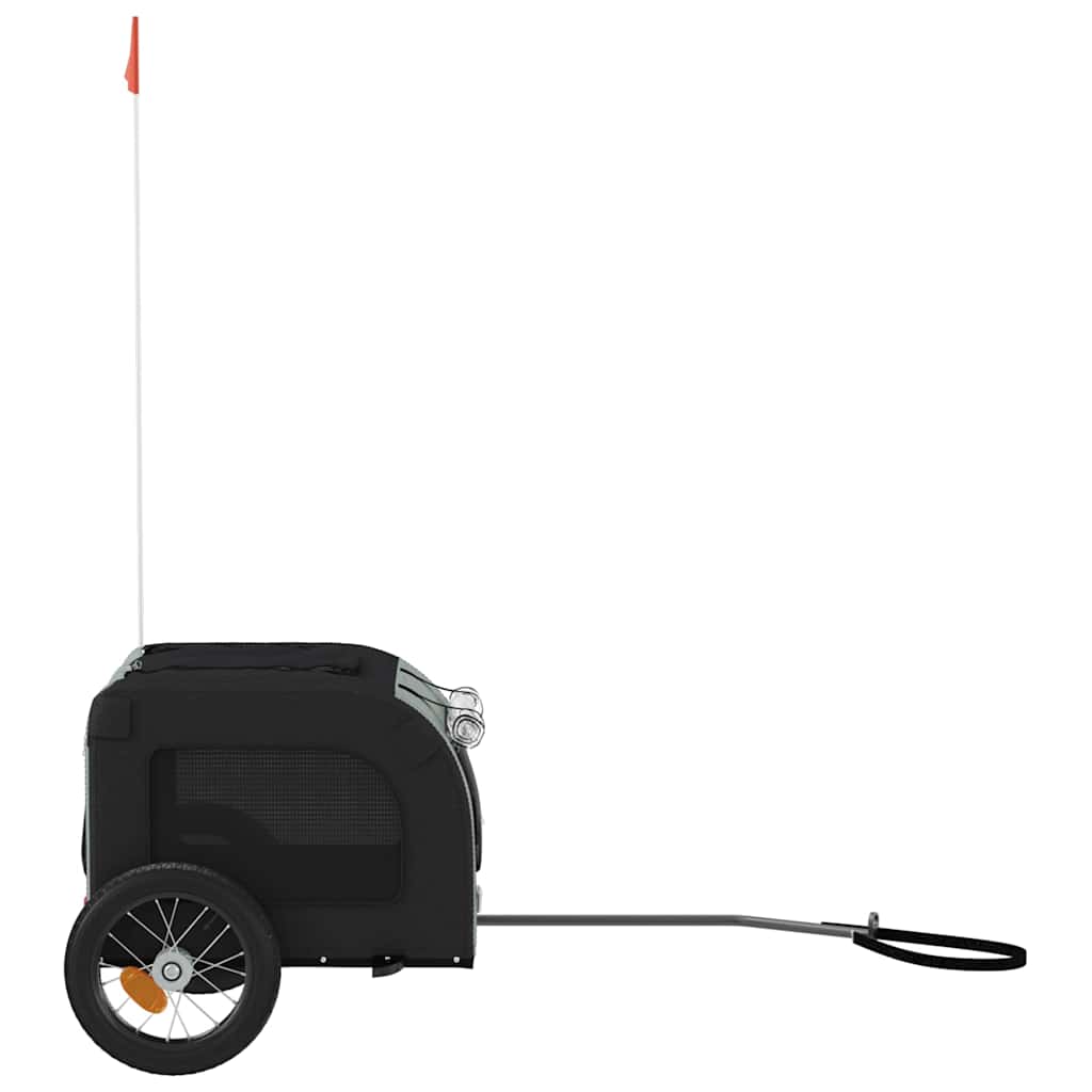 Bicycle Trailer for Dogs Grey and Black Oxford Fabric and Iron Frame