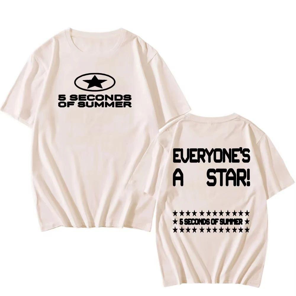 Everyones A Star Album Tshirt 5 SECONDS OF SUMMER Band Tees Y2k Hip Pop Short Sleeve Oneck Casual Tshirts Graphic Print Top