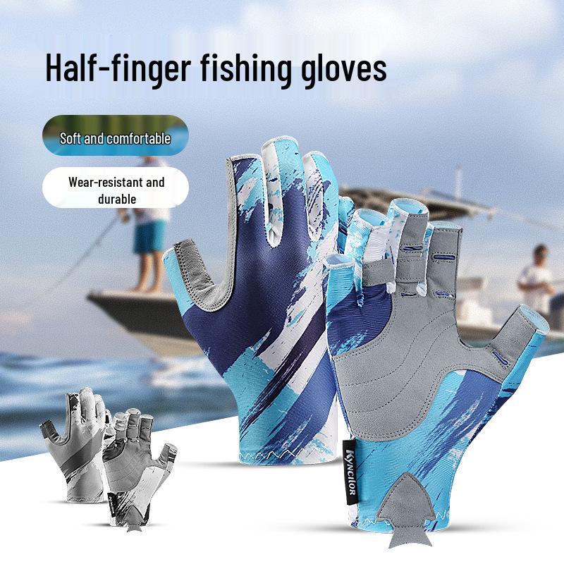 Breathable Anti-Slip Fingerless Gloves for Fishing and Cycling