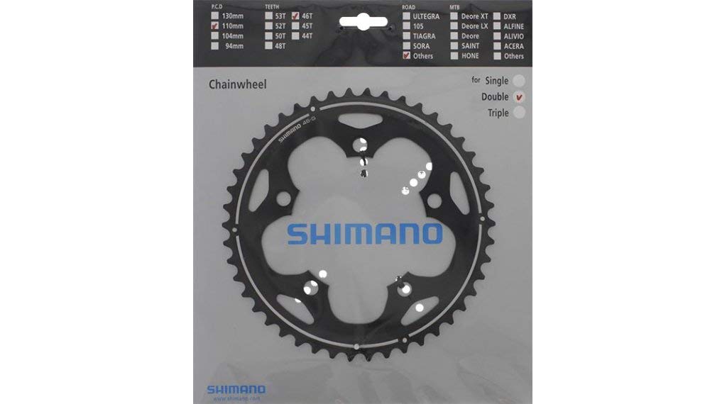 SHIMANO Repair Parts Chainring with Hook Teeth Y1MS98050 46T-G (Silver) FC-CX50
