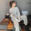 406# Plus бархатный утолщенный осенне-зимний свободный свитер в корейском стиле и повседневный спортивный костюм для студенток