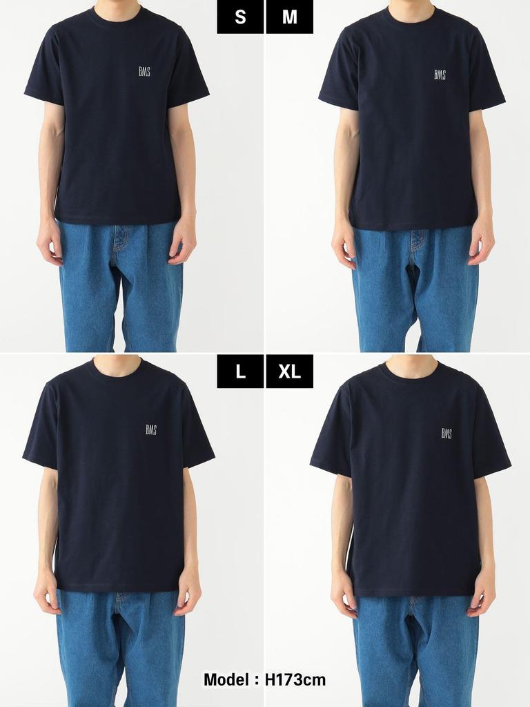 Beams S/S TEE BMS Logo Basic T-Shirt Navy Large 11041321803