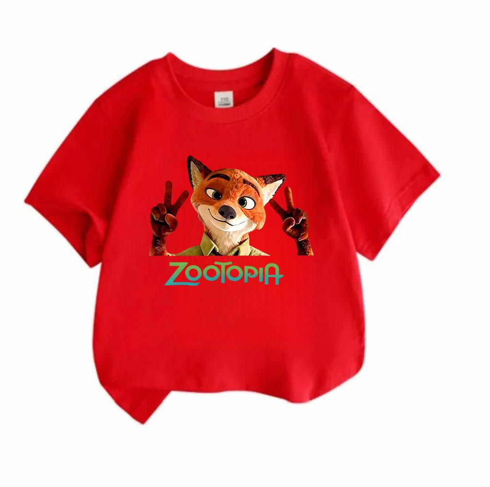 Kids Boys Girls 100% Cotton Crew Neck Short Sleeve T-Shirt, Funny Fox Character Peace Sign Print Casual Summer Soft Breathable Cute Tee Tops for Child