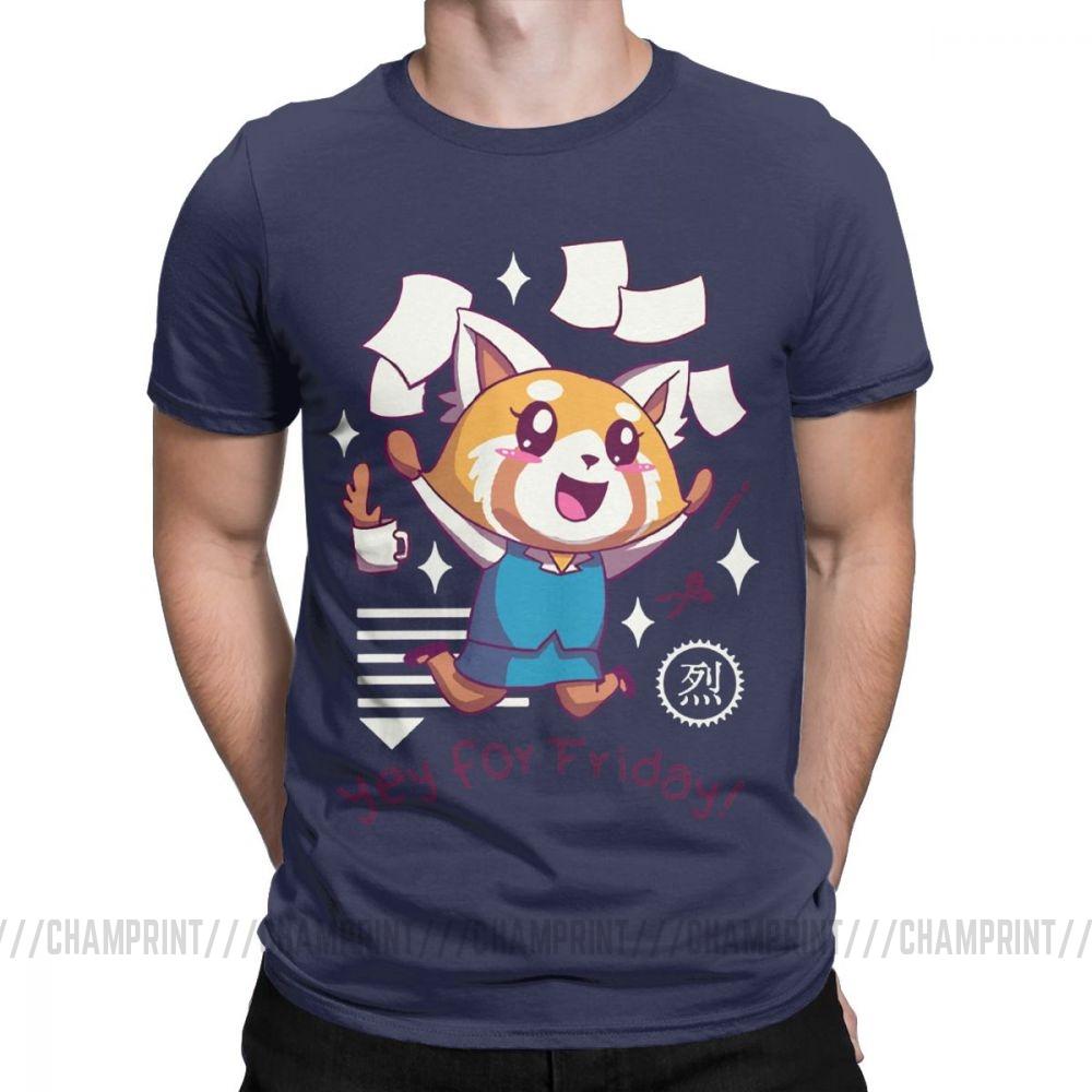 Aggretsuko Tee Shirt Aggressive Retsuko Yey For Friday Happy Weeken T Shirt For Men 100 Cotton