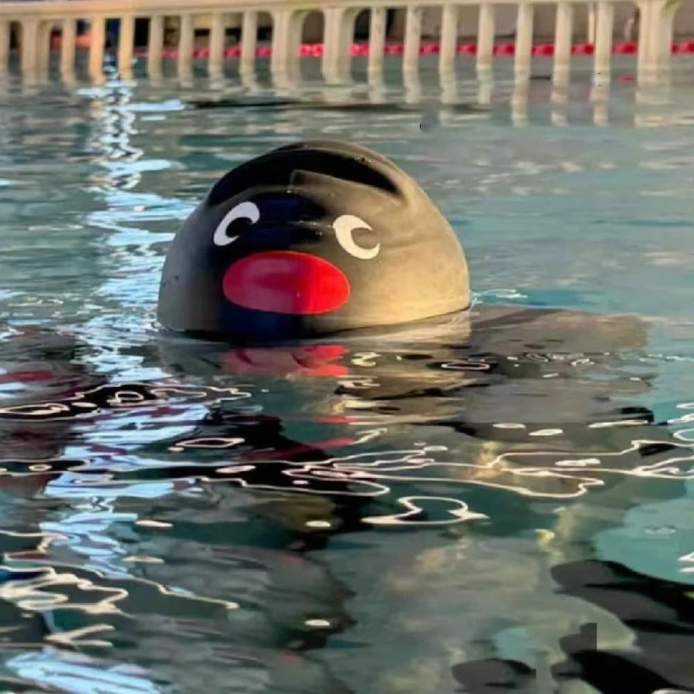 Enlarged Swimming Cap Waterproof Silicone Swimming Cap Penguin Swimming Cap  Women Swim