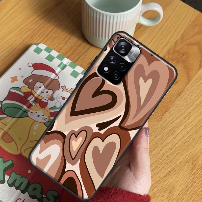 Purple Heart Swirl Aesthetic Case For Xiaomi Redmi Note 14 Pro 13 12 11 10 15 Pro Plus Redmi 15 C 13 10C 12C 14C 13C Cover
